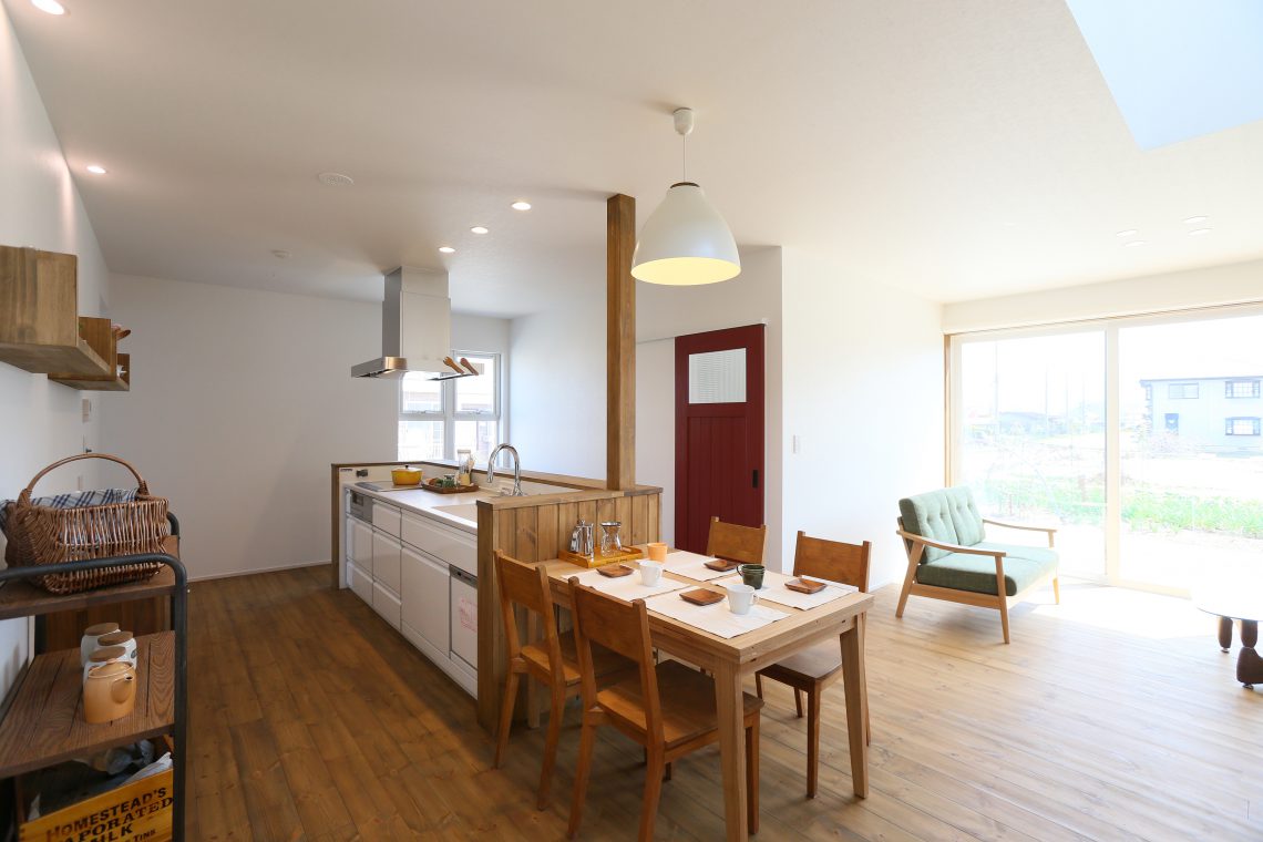 L字型に配置されたLDK